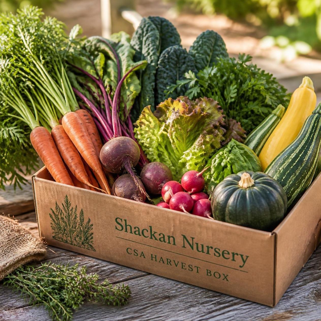 Medium CSA Harvest Box | Standard CSA box Nicola Valley | Shackan Nursery