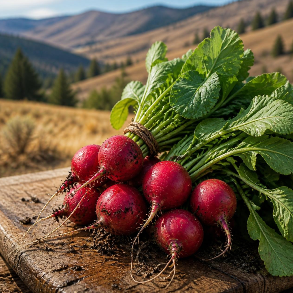 Fresh radishes Nicola Valley | Shackan Nursery